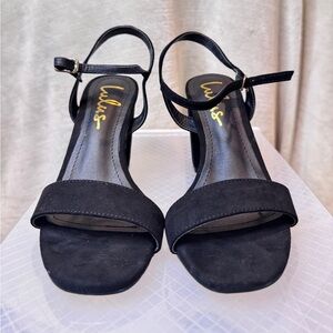 Lulu's Black Heels with Ankle Straps